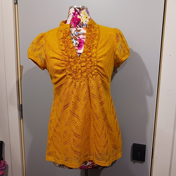 Heart Soul Tops - Heart soul mustard color knitted top
